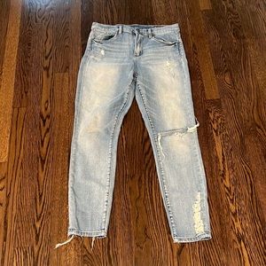 BlankNYC denim. Distressed straight leg jeans. Size 30